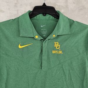 Nike Baylor On Field Performance Polo Shirt Mens Small Green‎ Dri-fit